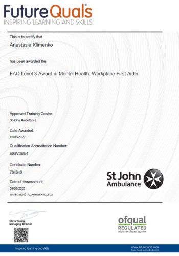 Mental Health First Aider